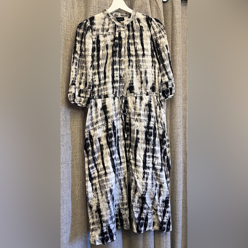 Black and White Tie-Dye Dress